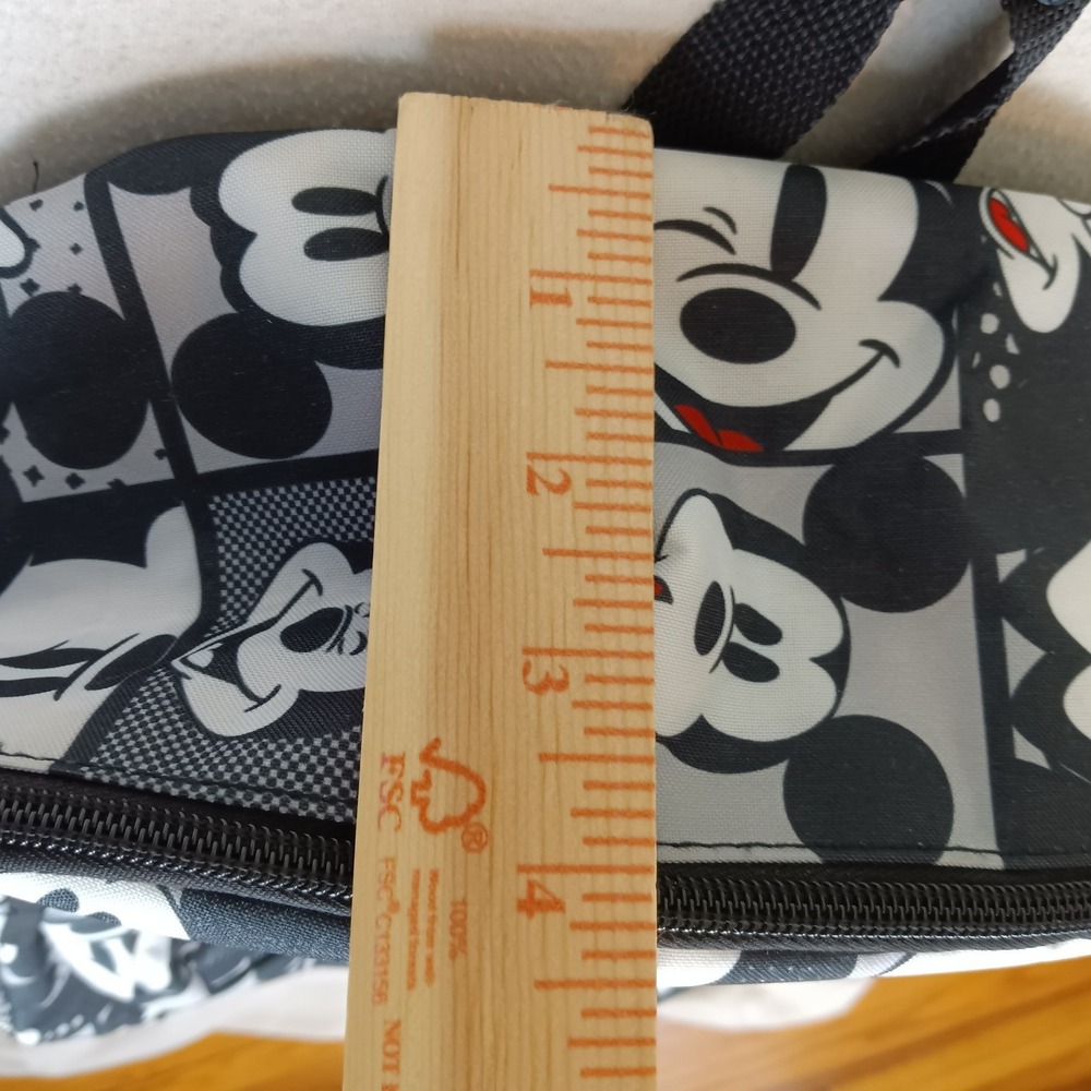 Disney Mickey Mouse Kids Backpack Black White Comic Grid Print 16 Inch Bag - Picture 15 of 15